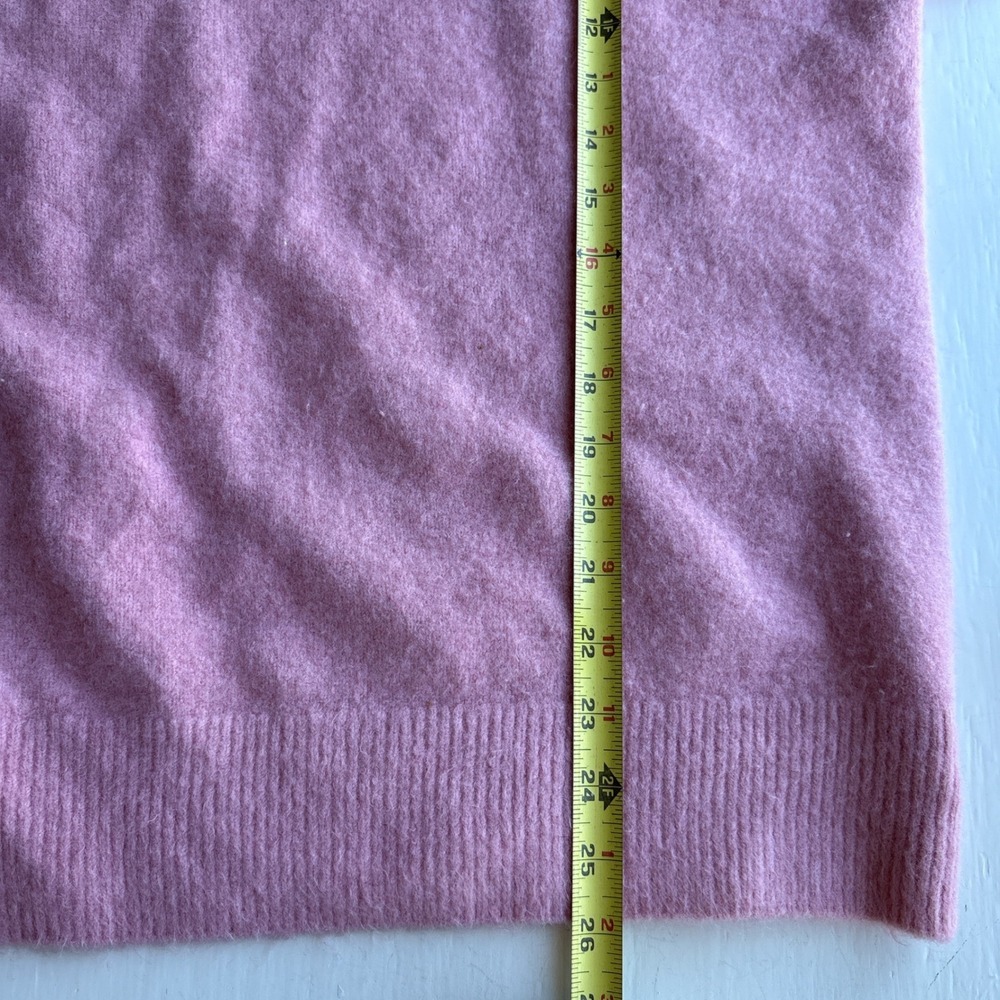 Zara Women M Crewneck Sweater Pink Wool Blend Long Sleeve Oversized Soft Cozy - Picture 7 of 7